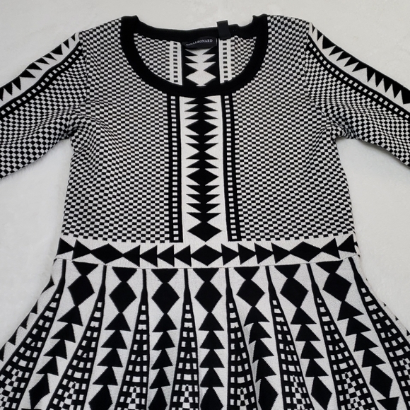 Nina Leonard Geometric Fit and Flare Dress - Picture 3 of 10